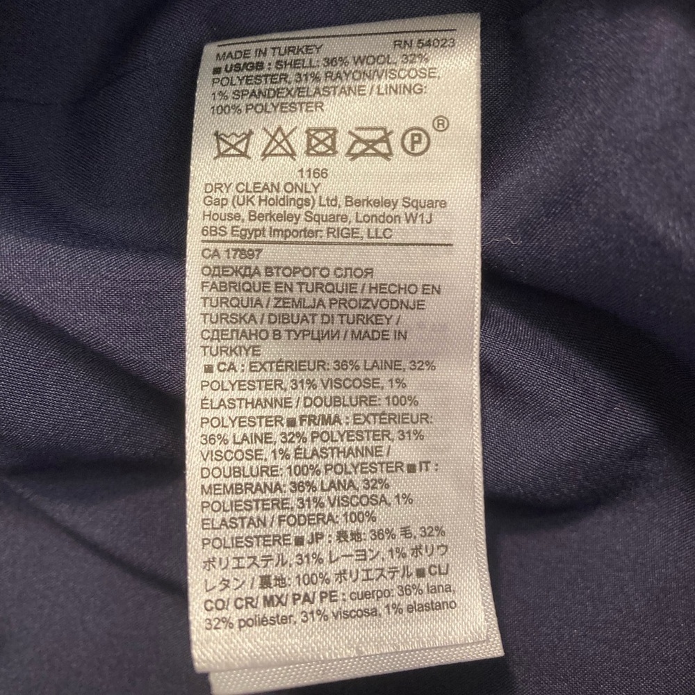 Banana Republic Marie skirt in dark indigo / wool mini skirt with button front - Picture 3 of 4